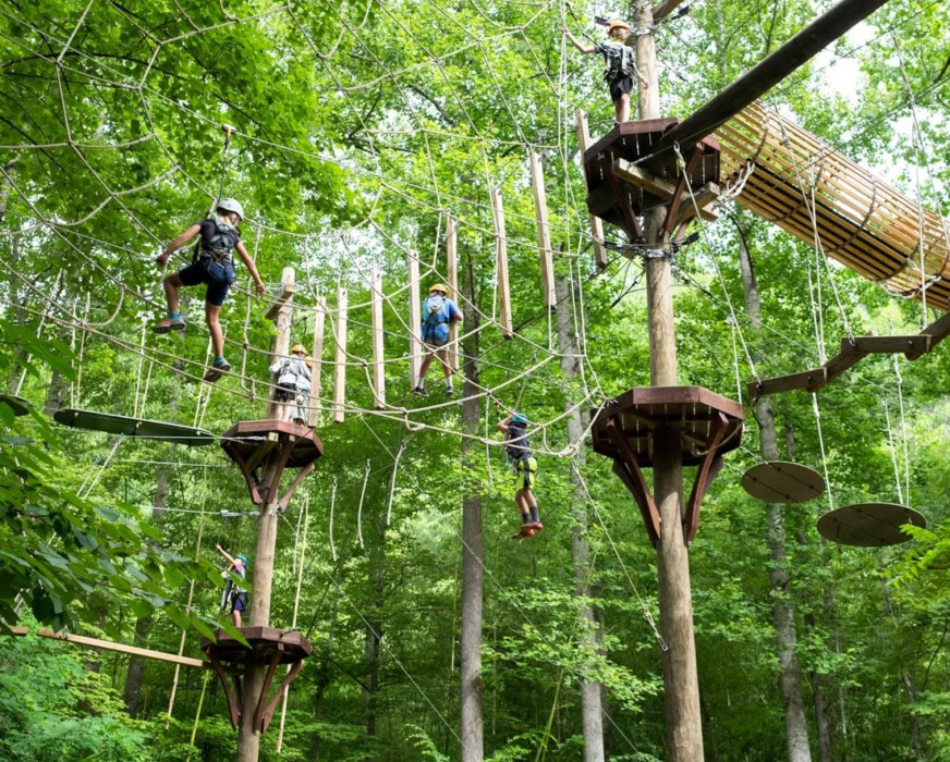 rope climbing course smoky mountains